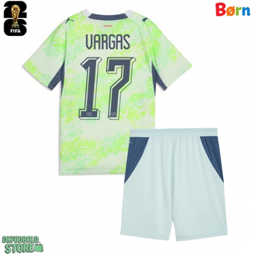 Schweiz Ruben Vargas #17 Replika Babytøj Udebanesæt Børn VM 2026 Kortærmet (+ Korte bukser)